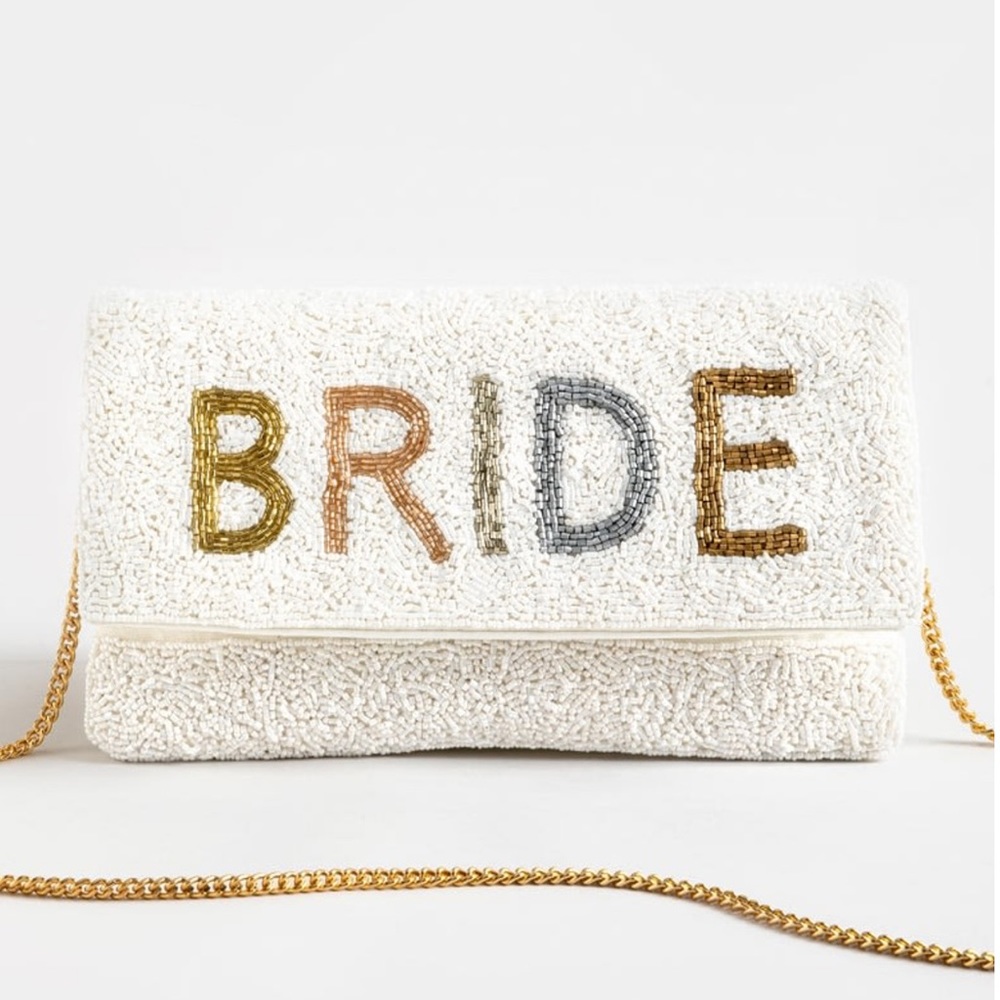 NEW Beaded Bride Clutch Purse Shoulder Bag